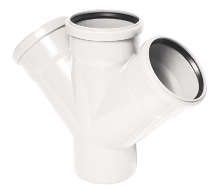 Крестовина 1-плоскостная 50х50х50х45 левая белая бесшумная PP-H