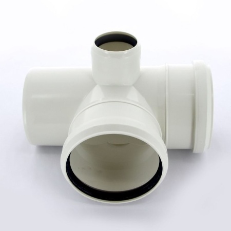 Крестовина 2-плоскостная 110х110х50х87 левая белая бесшумная PP-H