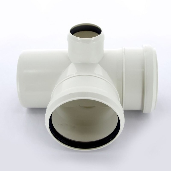 Крестовина 2-плоскостная 110х110х50х87 левая белая бесшумная PP-H