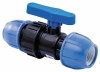 Кран шаровый ПЭ 20 мм компрессионный цанга-цанга Ростурпласт
