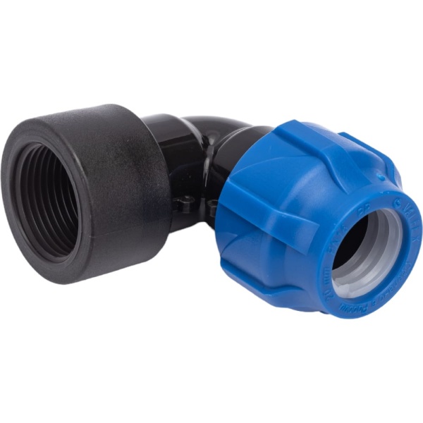 Отвод ПНД 75 мм компрессионный с внутренней резьбой 3