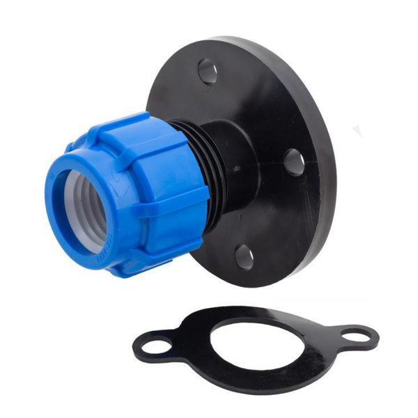 Фланцевое соединение ПНД 90 мм компрессионное с резьбой 3