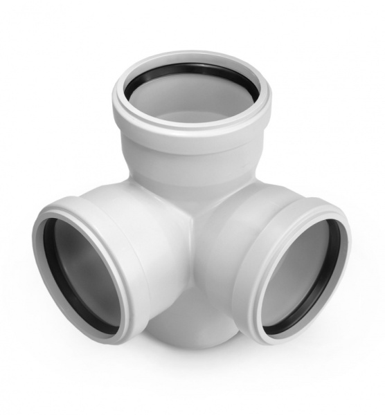 Крестовина 2-плоскостная 110х110х110х87 белая бесшумная  PP-H