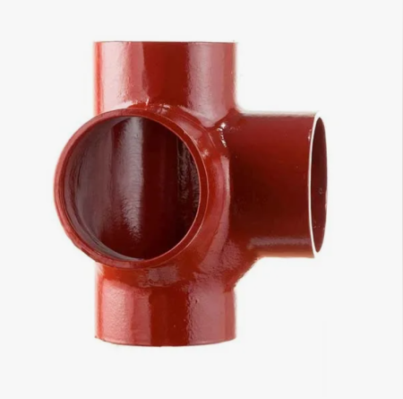 Крестовина чугунная безраструбная SML 150х100х100х90 мм двухплоскостная