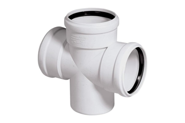 Крестовина 1-плоскостная 110х50х50х87 левая белая бесшумная PP-H